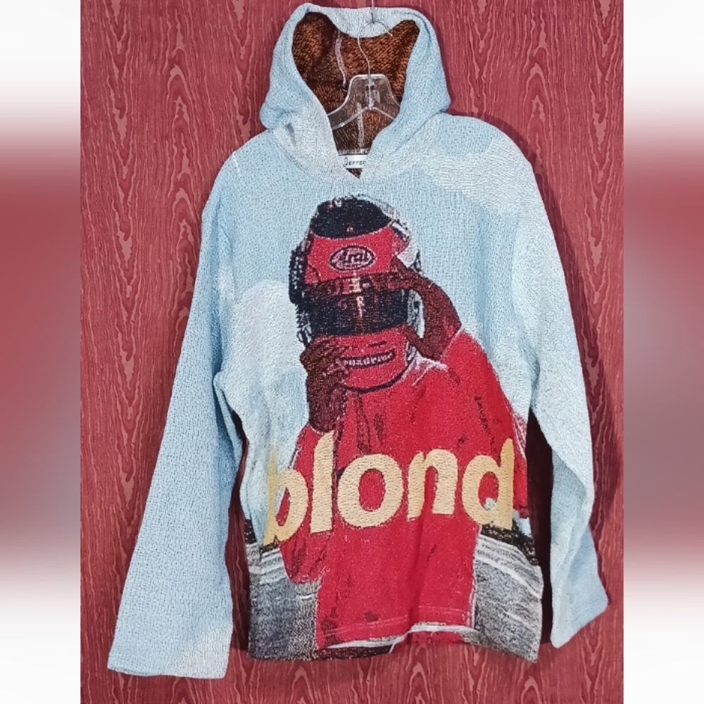 BLOND Long Sleeve Graphic Bold Design Streetwear Hoodie Unisex Sz M